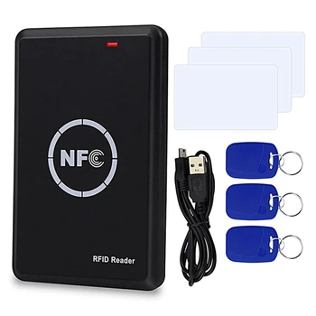 RFID NFC Дубликатор 125 кГц Брелок Копировальный аппарат 13,56 МГц Зашифрованный программатор USB Интерфейс RFID Считыватель смарт-карт Писатель