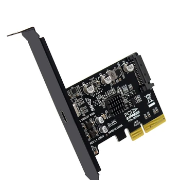НОВИНКА-USB PCIE Card Type C PCI-Express 4X-USB 3.2 Gen 2X2 (20 Гбит/с) Чипсет ASM3242 для Windows 8/10 / Linux