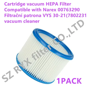 1 шт. картриджный вакуумный HEPA-фильтр, Совместимый с пылесосом Narex 00763290 Filtrační patrona VYS 30-21 7802231