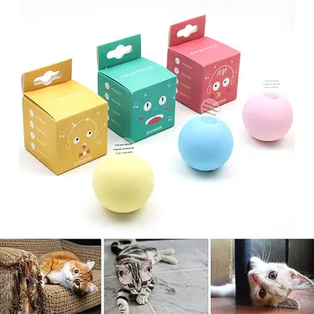 Умная игрушка для кошек Электрический мяч для кошек, автоматический катящийся мяч, Интерактивная кошка Для дрессировки кошек, самодвижущиеся игрушки для котенка, аксессуары для домашних животных