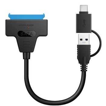 Кабель для передачи данных 2 в 1 USB3.0 На SATA Кабель Easy Drive Type-C На SATA Кабель-Адаптер для 2,5-Дюймового Жесткого диска SATA Adapter