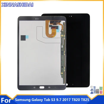 100% Новый ЖК-дисплей Для Samsung Galaxy Tab S3 9,7 2017 T820 T825 T827 ЖК-дисплей + Сенсорный Экран Дигитайзер Датчики Полная Сборка Панели