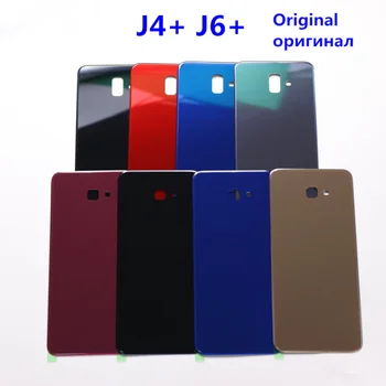 Оригинальная Замена Корпуса Крышки Батарейного Отсека J4 + J6 + Для Samsung Galaxy J4 J6 Plus 2018 J415 J610F Задняя Дверь С Клеем
