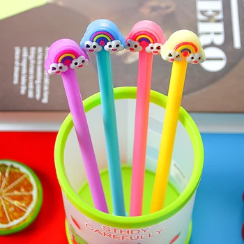 4 шт Гелевая ручка Kawaii Rainbow Doll 0,5 мм Детские канцелярские принадлежности