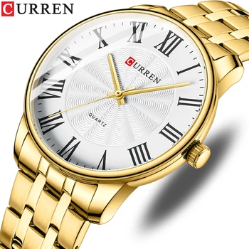 CURREN, новые минималистичные мужские модные ультратонкие часы, простые мужские деловые водонепроницаемые кварцевые часы Relogio Masculino