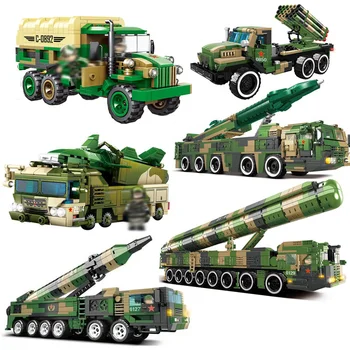 Ракетные грузовики Второй мировой войны, модель оружия, Строительные блоки, Городская военная битва, армейская машина, фигурки солдат, Кирпичи, игрушки для детей