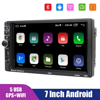 7-дюймовый GPS Bluetooth WIFI Автомобильный Радиоприемник Видео Аудио Универсальный Громкой связи Android 10.1 2 Din Мультимедийный плеер FM-приемник TF 5-USB