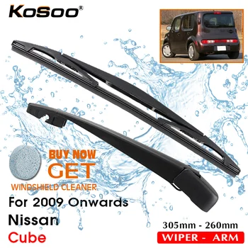 Заднее полотно KOSOO Auto для Nissan Cube, 305 мм, 2009 г. выпуска, рычаг щеток стеклоочистителя заднего стекла, аксессуары для стайлинга автомобилей