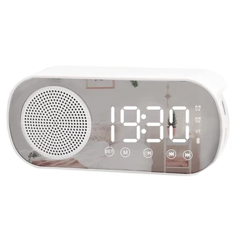 Светодиодный цифровой будильник с FM-радио и динамиком Bluetooth, 3-уровневый режим уменьшения яркости, часы с повтором для декора