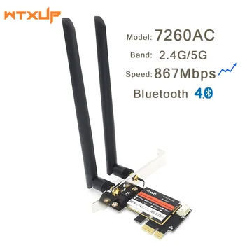 7260AC 2,4 G / 5G Двухдиапазонный 1200 Мбит/с Беспроводной PCI-E Wi-Fi Bluetooth 4,0 7260 WIFI Карта Настольный pcie Адаптер
