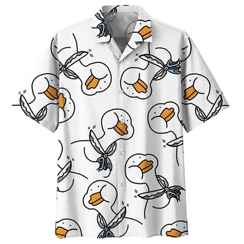 Забавная рубашка для мужчин, Гавайские Рубашки Для Мужчин, Модная Гавайская Рубашка С 3D Принтом, Короткий Рукав, Повседневная Пляжная Рубашка Унисекс, Однобортный Bl