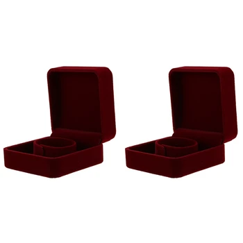Коробка для хранения ювелирных изделий из 2 предметов, Органайзер, Витрина, коробка для браслетов, Мармелад Красный