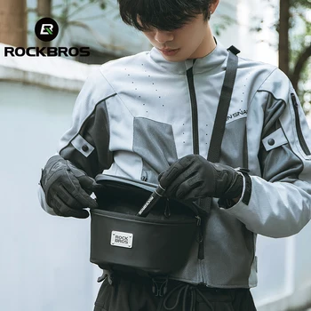 Сумка для мотоцикла ROCKBROS, руль, телефон для хранения, навигация, поясная сумка для мотороллера, сумка для электромобиля с дождевиком