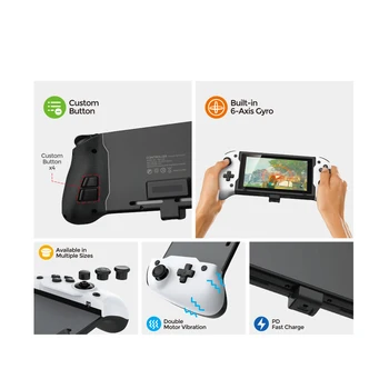 Обновление для геймпада Nintendo Switch с ручной рукояткой, Двойной Вибрацией двигателя, Встроенным 6-осевым Гироскопом Joy-pad для Switch OLE