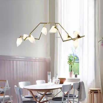 Светодиодная люстра в скандинавском дизайне, креативное украшение в виде стеклянного персика, Люстра для столовой, Светильники для кухни, Подвесной светильник