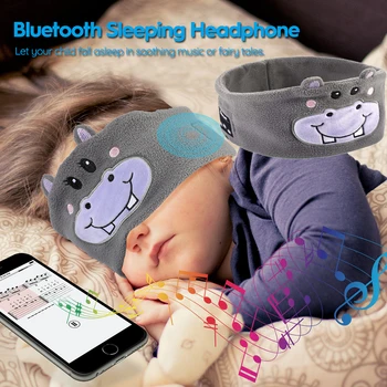 Наушники для сна для детей Беспроводная музыкальная гарнитура Мультяшная маска для глаз для девочек и мальчиков Повязка на голову Bluetooth Наушники для сна
