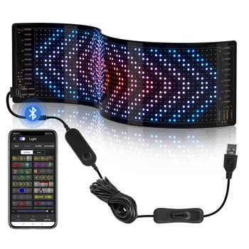 Светодиодная пиксельная панель Bluetooth приложение USB 5V Гибкий Адресуемый дисплей анимации прокрутки с рисунком RGB Граффити