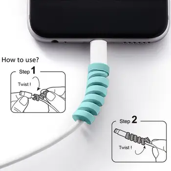 Защита кабеля, спиральная намотка кабеля, зажим для телефонов, держатель зарядного кабеля, чехол, Органайзер для управления кабелями USB 2022HOT
