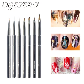Ручка для дизайна ногтей OGEYERO, Металлический Магнитный Корпус, Латунная ручка, ручка для маникюра, Гибкая щетина, Ручка-конструктор для дизайна ногтей
