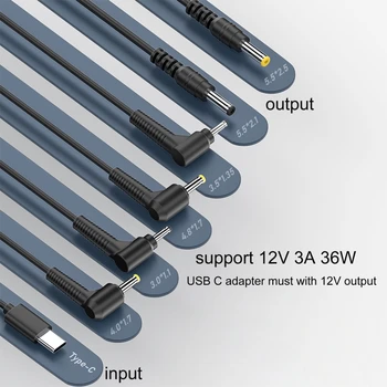 Шнур питания-приманки TypeC от UsbC PD12V до DC5,5x2,5 мм, кабель запуска для подсветки маршрутизатора