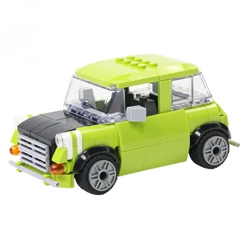 MOC Hot Mr. Bean's Green Mini Car Фигурки Кирпичи Модель Строительные блоки Серии развивающих с брендами Игрушка на день рождения для детей