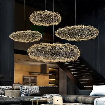 подвесные светильники с полым облаком в стиле современного искусства, Скандинавский креативный подвесной светильник в виде звездного облака, спальня, столовая, светодиодные светильники Firefly