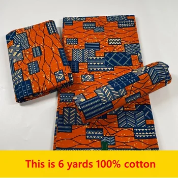 Ткань Анкара Африканский Хлопок С Настоящим Восковым Принтом 100% Новый Дизайн 2022 Tissus Wax Africain Лоскутная Ткань Для Платья, Распродажа 6 ярдов