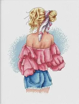 Летняя девушка 29-36 лет Наборы для вышивания крестиком Рукоделие Своими руками Хлопчатобумажный холст Высокого качества
