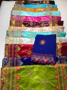 5 + 2 ярда африканской ткани Bazin Riche с шарфом с последней модной вышивкой Brode, кружевная ткань для бассейна для свадебного торжества