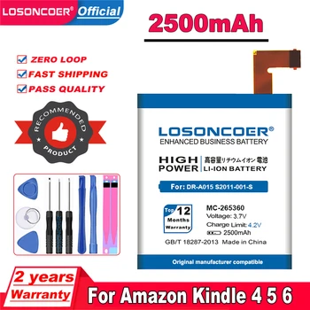 LOSONCOER 2500 мАч MC-265360 Аккумулятор Для Amazon Kindle 4 5 6 515-1058-01 D01100 S2011-001-S DR-A015 Аккумулятор