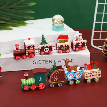 Рождественские украшения Деревянный поезд Подарки для детского сада Украшения рабочего стола Рождественские подарки для детей