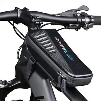 Прочная передняя сумка-труба, светоотражающий дизайн, компактная сетчатая сумка для велоспорта, передняя сумка для велосипеда