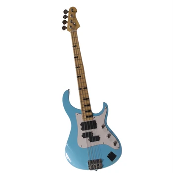 4-Струнная светло-голубая электрическая бас-гитара с хромированной фурнитурой, предлагается по индивидуальному заказу
