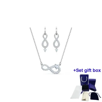 Набор высококачественных ювелирных изделий Infinite Love, ожерелье и серьги, лучший выбор для праздничных подарков, чтобы выразить свое сердце