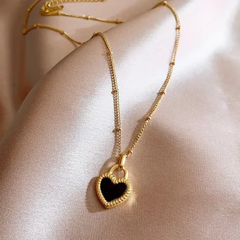 Винтажное Двустороннее ожерелье с подвеской в виде сердца 2023 года для женщин, девушек, Колье с цепочкой на ключице, Новая мода, Модные украшения, Подарочная вечеринка