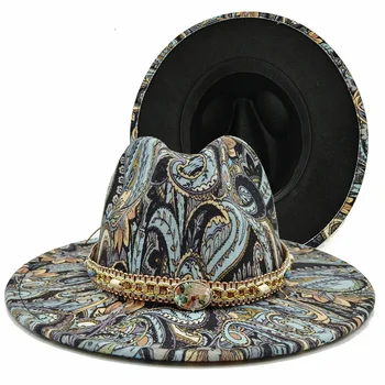 Фетровая шляпа Fedora New Tie Dye с граффити, последняя двухцветная весенняя мода, джазовая шляпа унисекс, фетровая шляпа, двусторонняя шляпа на весну и осень кепкамужскня