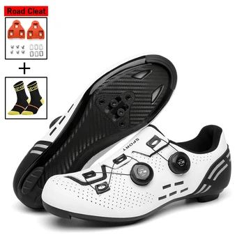 Мужская и женская обувь для горных велосипедов Spd Кроссовки для шоссейных велосипедов Bicicleta Triatlon Дышащая обувь с вращающимися шипами на кнопках