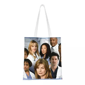 Женская сумка через плечо Grey's Anatomy Doctor Nurse Meredith Grey Derek Shepherd, многоразовые сумки для покупок, Милая сумка большой емкости