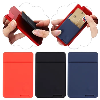Универсальный силиконовый чехол-бумажник для телефона, приклеивающийся к удостоверению личности, держателю кредитной карты, самоклеящемуся эластичному карману для мобильного телефона, наклейке на рукавах для карт