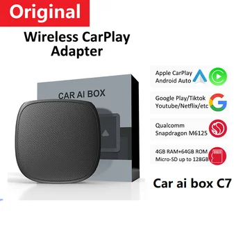Оригинальный Беспроводной Автомобильный Ключ Carplay C7 2023 Года Для Apple IOS Auto AI Box Автомобильный Мультимедийный Плеер Mirrorlink Bluetooth Auto Connect
