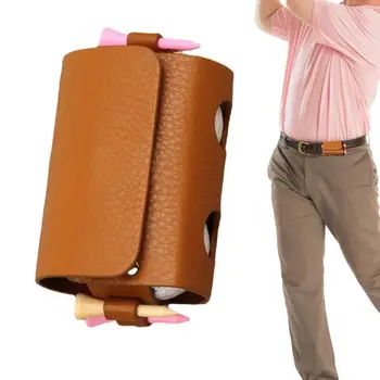 Мини-сумка для гольфа, сумка для мячей для гольфа из искусственной кожи, висящая на поясе для гольфа, Портативный чехол для хранения гольфа, спортивный аксессуар для гольфа, Подарок