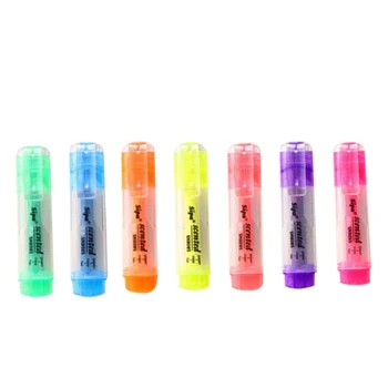 7-цветная наклонная цветная маркерная ручка, маркер-хайлайтер, жидкие маркерные ручки