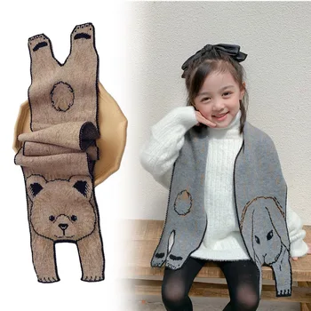 Осень-зима, новый корейский шарф в форме медведя из мультфильма 