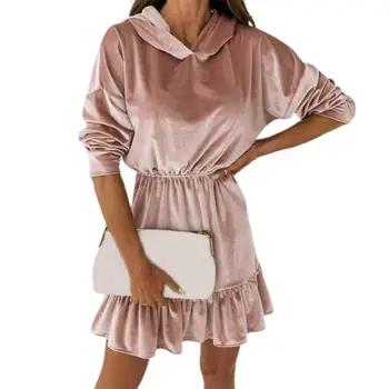 Весеннее женское платье-пуловер со свободным подолом, платье выше колена, весеннее платье