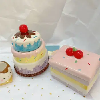 Симпатичный декоративный мультфильм о банке для хранения тортов украшение дома творческая личность мультяшный контейнер для хранения сахара на кухне