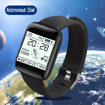 Смарт-часы 116Plus Bluetooth фитнес-трекер спортивные часы пульсометр и монитор артериального давления смарт-браслет