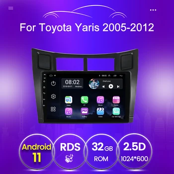9-дюймовый Автомобильный радиоприемник DVD Мультимедийный плеер для Toyota Yaris 2005 2006 2007 - 2012 Навигация Видео GPS стерео BT 2din авторадио SWC