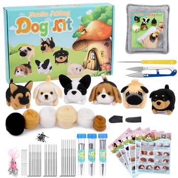 Набор для валяния шерсти собак KRABALL, Не Готовое милое животное, упаковка для кукольной игрушки ручной работы, поделки для детского подарка
