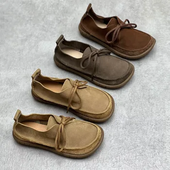 Летние Новые тапочки Baotou из натуральной кожи ручной работы, женская обувь для ходьбы с мягкой подошвой и плоской подошвой, Уличные сандалии
