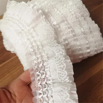 50 см Белая плиссированная кружевная отделка, юбка из ленты с оборками, кукольная одежда для шитья своими руками